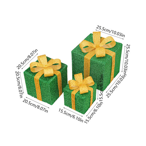 3er-Set beleuchtete LED-Weihnachtsgeschenkboxen 2