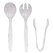 VeZee ustensiles de service en plastique transparents et résistants, 180 pièces