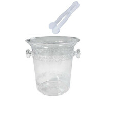 Acryl-Eiskübel für Getränke, 4 Liter, mit Zange