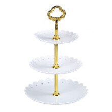 Suporte para bolo branco de 3 andares (1 unidade)