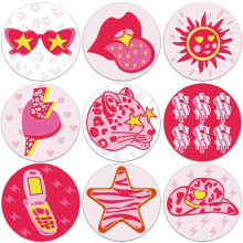 9er-Set Getränkeuntersetzer aus rosa Holz