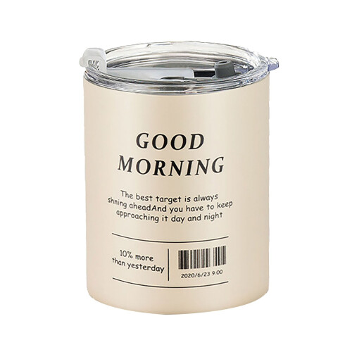 Isolierter Edelstahl-Kaffeebecher mit Strohhalm, 12 oz (ca. 355 ml)