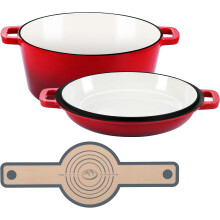 Cast Iron Dutch Oven Pre-Seasoned 5 Quart Black