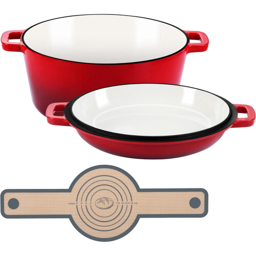 Cast Iron Dutch Oven Pre-Seasoned 5 Quart Black