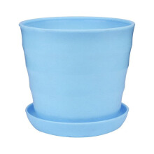 Pot de fleurs rayé Leott en plastique bleu extra large (1 pièce)