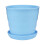 Pot de fleurs rayé Leott en plastique bleu extra large (1 pièce) 1