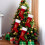 Weihnachtsstrumpf aus rotem Samt mit goldenem Plüsch und 2