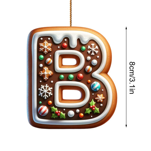 Enfeite de Natal de gengibre em acrílico de 8 cm (3,15 polegadas) 2