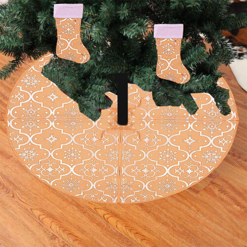 Jupe de sapin de Noël double couche jaune 2