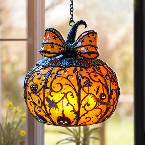 Pendentif citrouille d'Halloween en acrylique 1