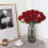 Rosas artificiais pretas – seda e plástico, 12 unidades, 50 cm (20 polegadas) 5