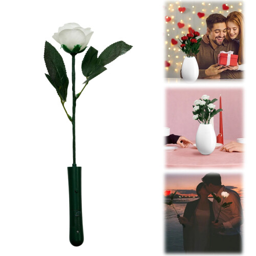 Rose rouge lumineuse LED avec 3 modes de clignotement 1