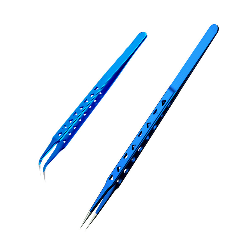 2Pcs Antislip Phone Repair Tweezers Tool For Small Ic Components 7754002387944