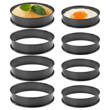 Cercles à crumpets antiadhésifs en acier inoxydable (lot de 8)