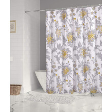Levtex Reverie Duschvorhang mit Blumenmuster in Gelb, Grau und Weiß