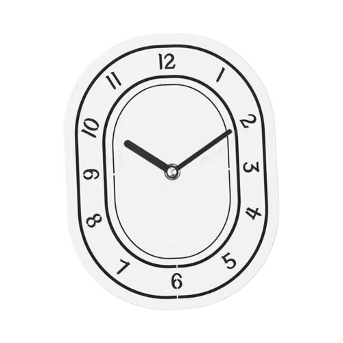Oval akryl veggklokke stille design 2