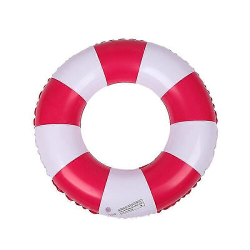 Pink & White Striped Inflatable Pool Ring for Adults