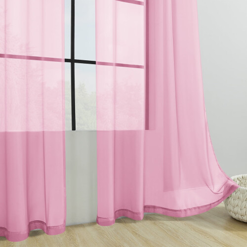 Pachet de 2 perdele transparente din poliester, 132x233 cm 2