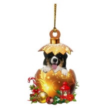 Christmas dog ornaments double-sided tree decorations