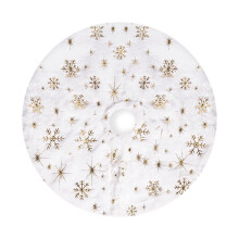 Jupe de sapin de Noël en feutre blanc à motif de flocons de neige15