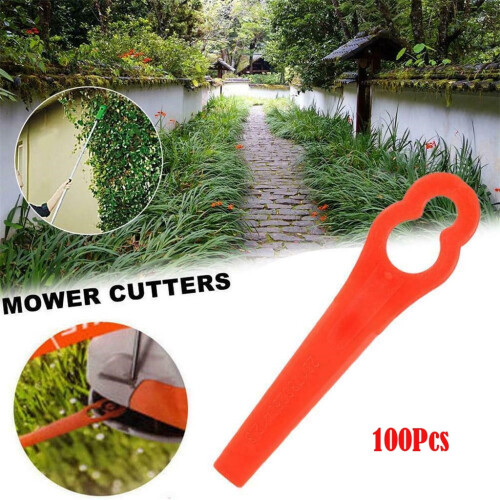 100 Pcs Plastic Trimmer Blades for RT250 Lawn Mower