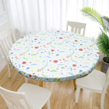 Round vinyl tablecloth with red heart pattern flannel