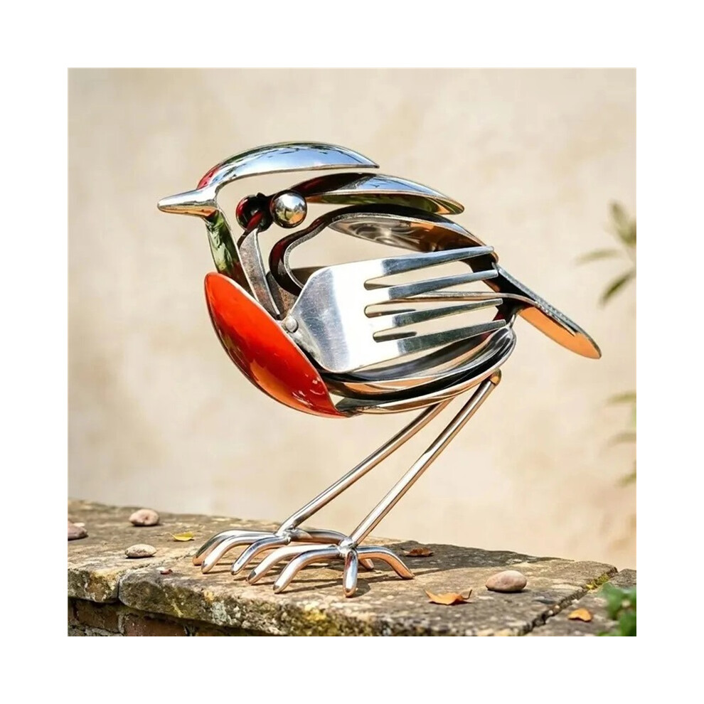 Sheremart Hopewings Bird, Robin Scrap Metal Art Sculpture 2026 New Red
