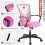Pink Mesh Office Chair with Adjustable Height and Arms 2