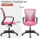 Pink Mesh Office Chair with Adjustable Height and Arms 3
