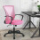 Pink Mesh Office Chair with Adjustable Height and Arms 4