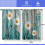 Boho paddenstoel keukengordijnen 27,5" x 36" 2-pack 3