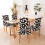 Ensemble de 4 housses de chaises en marbre noir et blanc 2