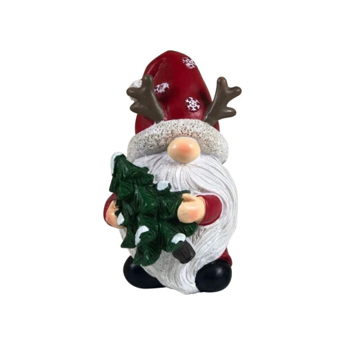 Estatueta de Papai Noel em resina com presentes e árvore - 15 cm 1