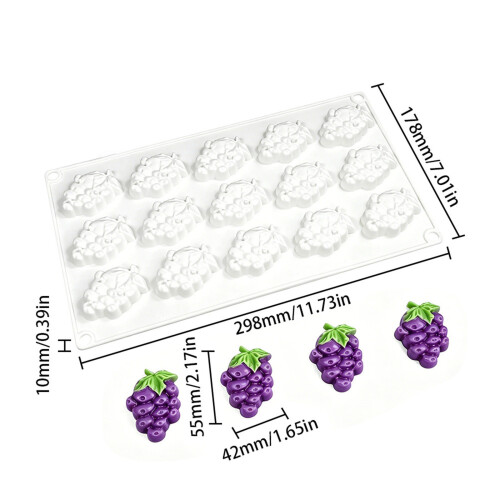 Moules durables de grappe de raisin de silicone idéaux pour 2
