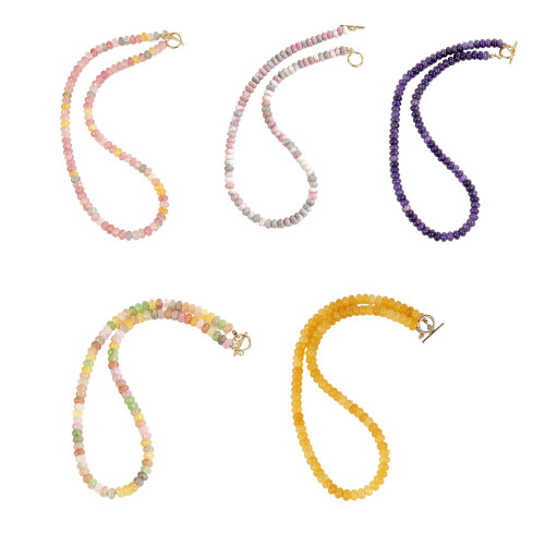 Vibranting Multicolor Natural Stone Beaded Necklace For-L2117 1