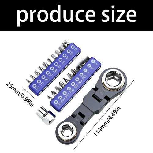 Multifunctional Ratchet Wrenches And Bit Set 26 In 1 For 2