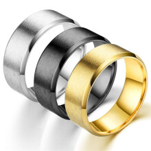 Stainless Steel Wedding Band Ring Matte Finish 0.3"