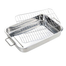 Stainless Steel Roasting Tray 13.5 x 9.5 x 2.5 inches