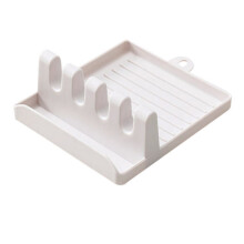 Soporte para utensilios de cocina con almohadilla antigoteo y soporte para tapa.