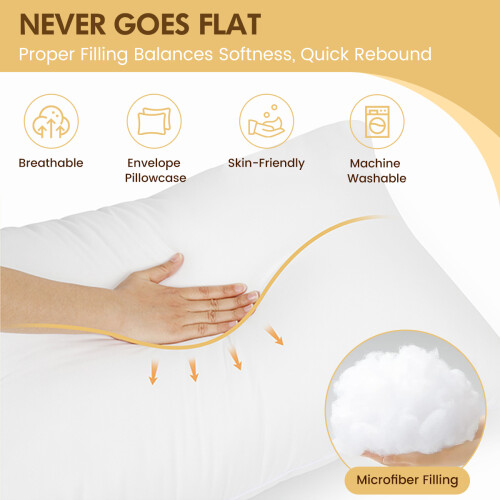 Full Body Pillow Insert 20 x 54 inch White 1