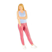 Miniature Billiard Player Resin Figurine-Womens Standing bil