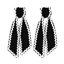 Pack of 2 Scalloped Wreath Sash for Front Door Garland-Black