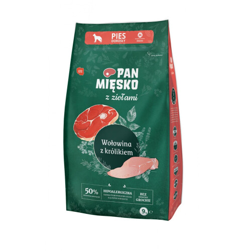 PAN MEAT Manzo con coniglio M 9kg
