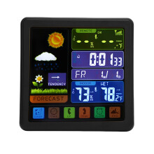 TS-3310-BK Schwarz 6-Zoll Color-Touchscreen WeatherClock