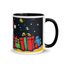Mug en céramique Père Noël noir, motif festif