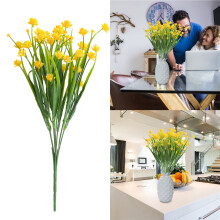 Kunstige blomster udendørs dekoration plastik 4 stk.