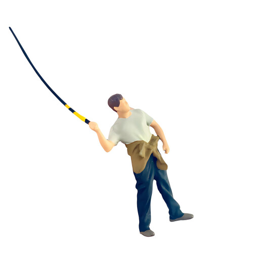 Tiny Fisherman Statue With Realistic Particulars Suitable- 1082