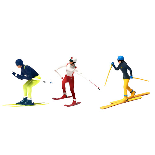 1:64 Scale Miniature Figure Realistic-Ski Speed Skating