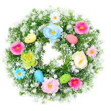 Plastic Easter Decorative Wreath 35Cm With Simulated Eggs-S
