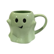 Mug à café fantôme d'Halloween Harliver en céramique verte 414 ml